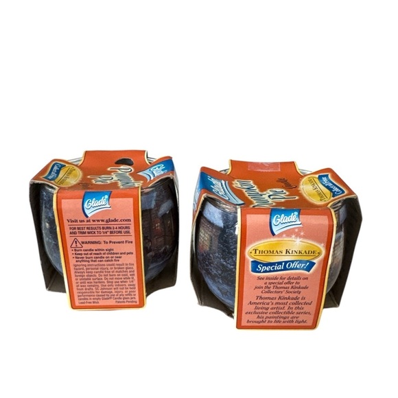 Glade Thomas Kinkade Limited Edition Pumpkin Pie Scented Candles Set of 2 2005 - Picture 2 of 5